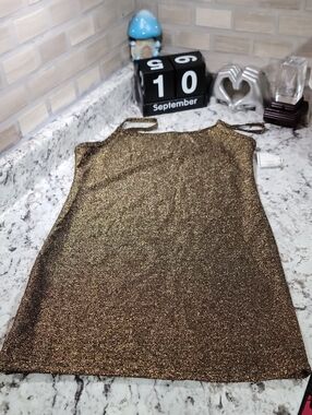 Women's Glittery Gold Sparkle Party Shirt